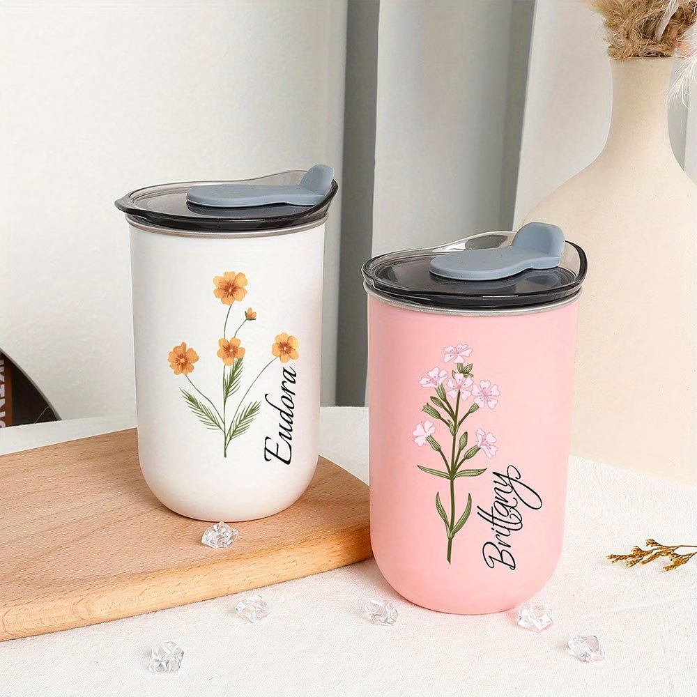 Coffee Equipment Names - Customized birthday floral mugs, personalized named