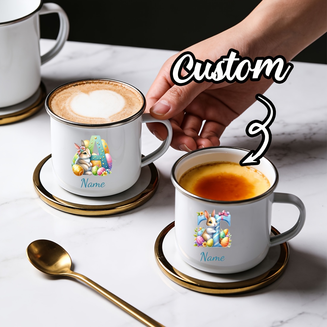 Personalized Mug Floral Initia - Coffee Equipment Names recension och pris