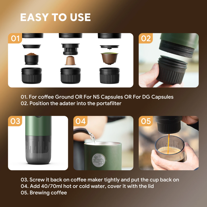 Portable Espresso Machine 3-in - Coffee Equipment Accessories recension och pris