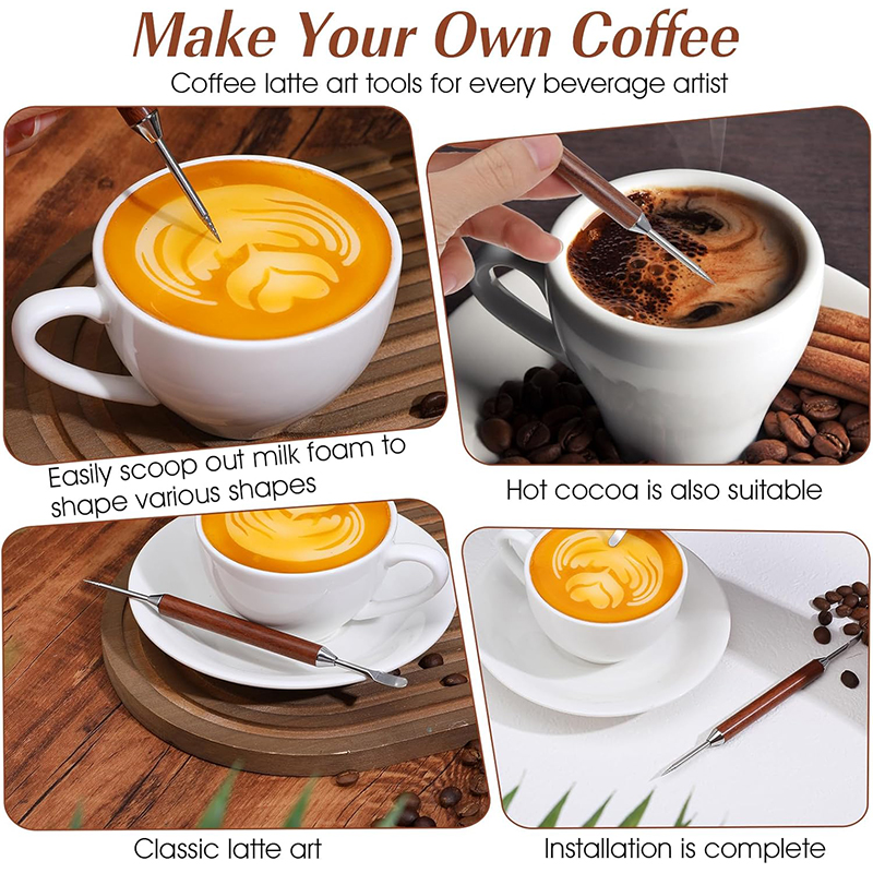 2Pcs Coffee Art Pen Latte Art  - Coffee Equipment Kit recension och pris